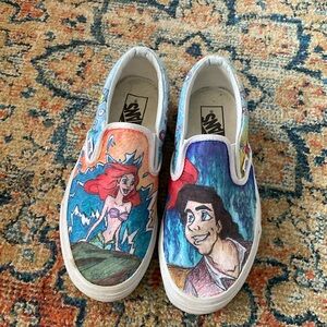 Disney Little Mermaid slip on vans Women’s size 8